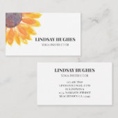 Yoga Instructor Sunflower Visitekaartje (Voorkant / Achterkant)