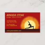 Yoga Instructor Sunrise Pose Standaard Biz Kaarten Visitekaartje (Achterkant)