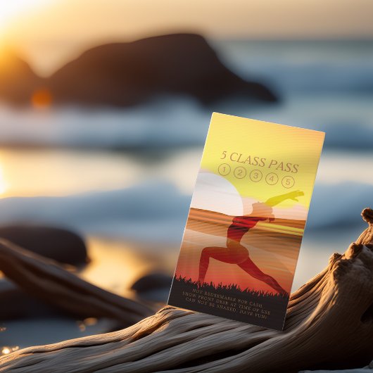 Yoga Instructor Sunset Half Moon Pose 5 Class Pass Klantenkaartje