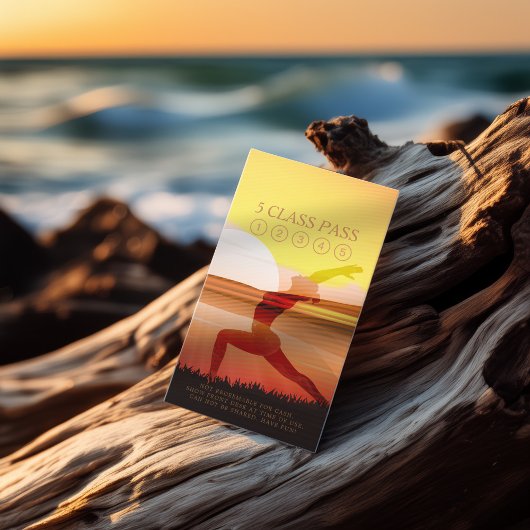 Yoga Instructor Sunset Half Moon Pose 5 Class Pass Klantenkaartje