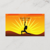 Yoga Instructor Sunset Yoga Pose Silhouette Visitekaartje (Voorkant)