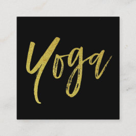 *~* Yoga Instructor Teacher Black Gold Modern Vierkante Visitekaartje