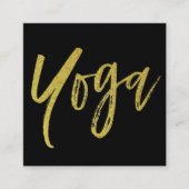*~* Yoga Instructor Teacher Black Gold Modern Vierkante Visitekaartje (Voorkant)