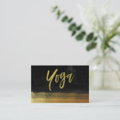 *~* Yoga Instructor Teacher Black Gold Modern Visitekaartje (Staand voorkant)