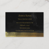 *~* Yoga Instructor Teacher Black Gold Modern Visitekaartje (Achterkant)