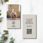 Yoga Instructor Teacher Custom Logo Photo QR Visitekaartje