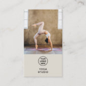Yoga Instructor Teacher Custom Logo Photo QR Visitekaartje (Voorkant)