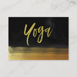*~* Yoga Instructor Teacher Gold & Black Modern Visitekaartje