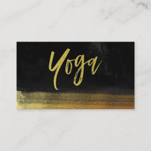 *~* Yoga Instructor Teacher Gold & Black Visitekaartje