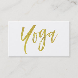 *~* Yoga Instructor Teacher Gold White Modern Visitekaartje