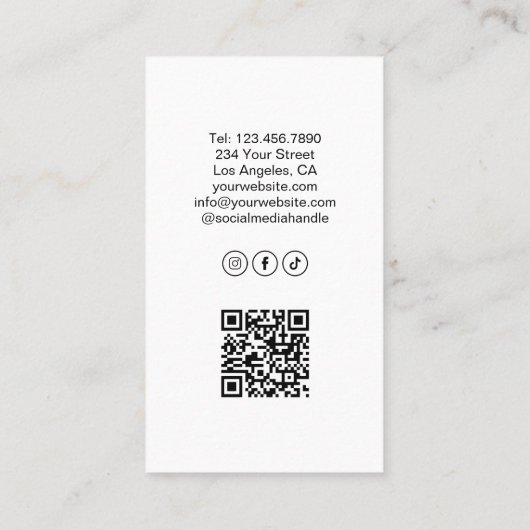 Yoga Instructor Teacher Logo Photo QR White Visitekaartje (Achterkant)