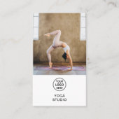 Yoga Instructor Teacher Logo Photo QR White Visitekaartje (Voorkant)