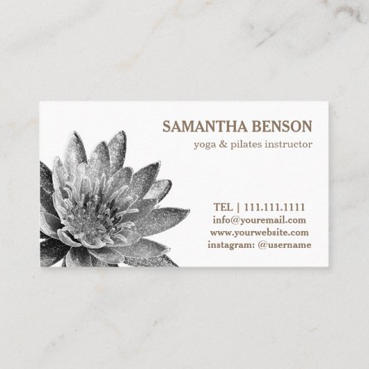 Yoga Instructor Teacher Lotus Visitekaartje (Achterkant)