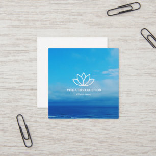 Yoga Instructor Teacher Studio Zen Lotus Flower Vierkante Visitekaartje