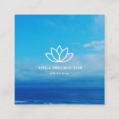 Yoga Instructor Teacher Studio Zen Lotus Flower Vierkante Visitekaartje (Voorkant)