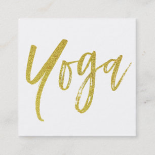 *~* Yoga Instructor Teacher White Gold Modern Vierkante Visitekaartje