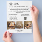 Yoga Instructor Teacher White Promotional Business Flyer (Hand)