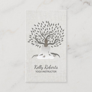 Yoga Instructor  Tree Classy Linen Visitekaartje