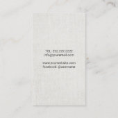 Yoga Instructor Tree Classy Linen Visitekaartje (Achterkant)