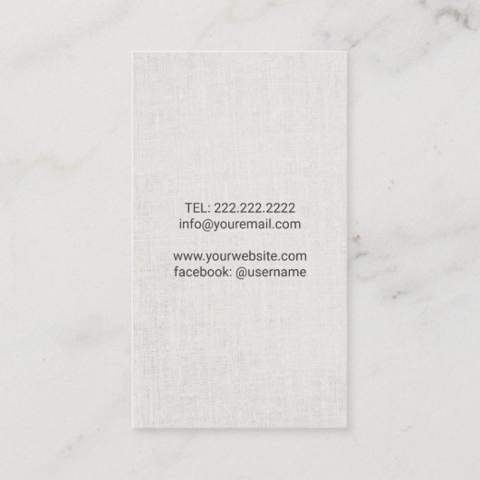 Yoga Instructor  Tree Classy Linen Visitekaartje (Achterkant)