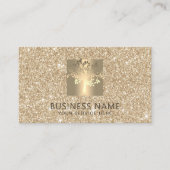 Yoga Instructor Tree Logo Faux Modern Gold Glitter Visitekaartje (Voorkant)