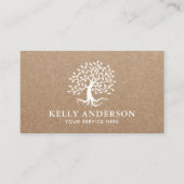 Yoga Instructor Tree of Life Rustic Kraft Visitekaartje (Voorkant)