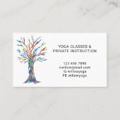 Yoga Instructor Tree of Life Visitekaartje (Achterkant)