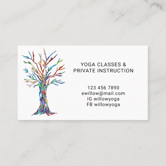 Yoga Instructor Tree of Life Visitekaartje (Achterkant)