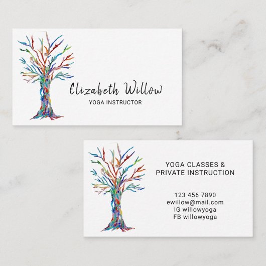 Yoga Instructor Tree of Life Visitekaartje (Voorkant / Achterkant)