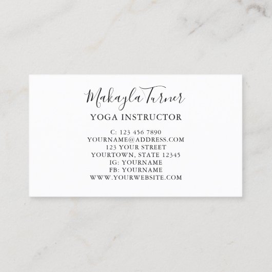 Yoga Instructor Tree of Life Visitekaartje (Achterkant)