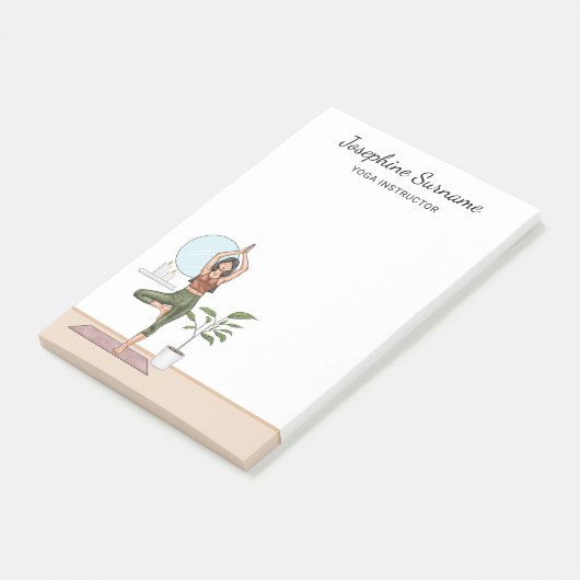 Yoga Instructor Tree Pose Workout Meisje Aangepast Post-it® Notes (Schuin)