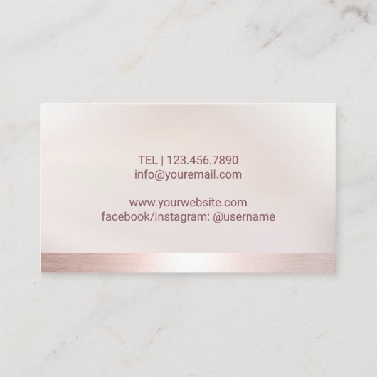 Yoga Instructor Tree Spa Elegant Roos Gold Border Visitekaartje (Achterkant)