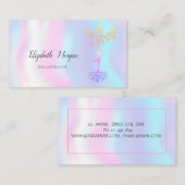 Yoga Instructor, Tree Women Silhouette Holographic Visitekaartje (Voorkant / Achterkant)