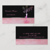 Yoga Instructor Tree Women Silhouette Visitekaartje (Voorkant / Achterkant)