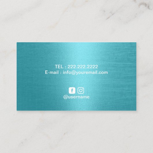 Yoga Instructor Turquoise Gold Mandala Flower Visitekaartje (Achterkant)