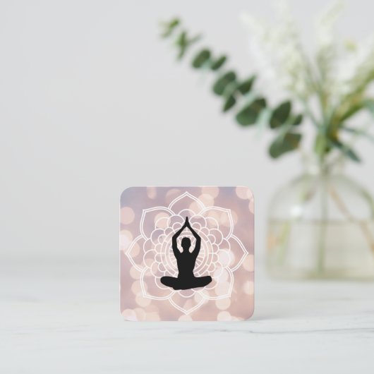 Yoga Instructor Vierkante Visitekaartje (Staand voorkant)