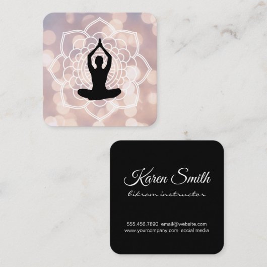Yoga Instructor Vierkante Visitekaartje (Voorkant / Achterkant)