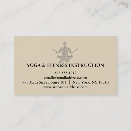 Yoga Instructor Visitekaartje (Achterkant)