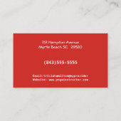 Yoga Instructor Visitekaartje (Achterkant)