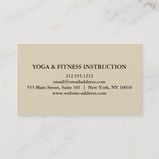 Yoga Instructor Visitekaartje (Achterkant)