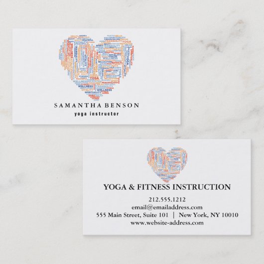 Yoga Instructor Visitekaartje (Voorkant / Achterkant)
