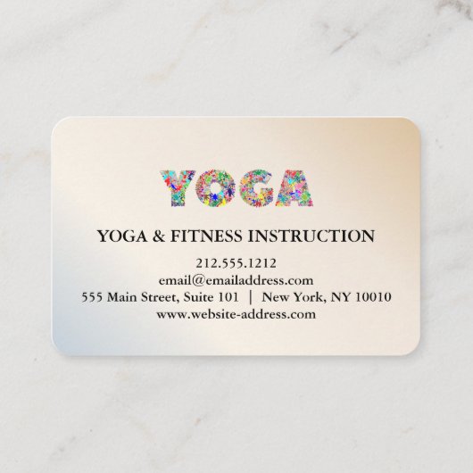 Yoga Instructor Visitekaartje (Achterkant)