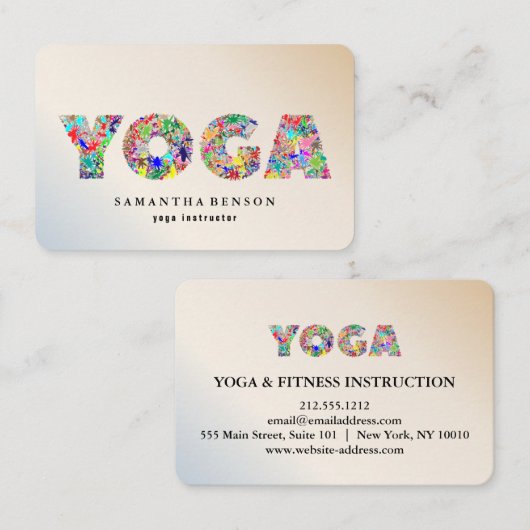 Yoga Instructor Visitekaartje (Voorkant / Achterkant)