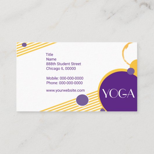 Yoga Instructor Visitekaartje (Achterkant)