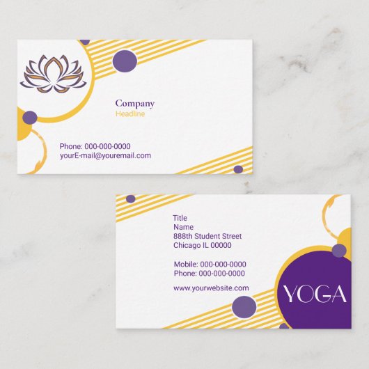 Yoga Instructor Visitekaartje (Voorkant / Achterkant)