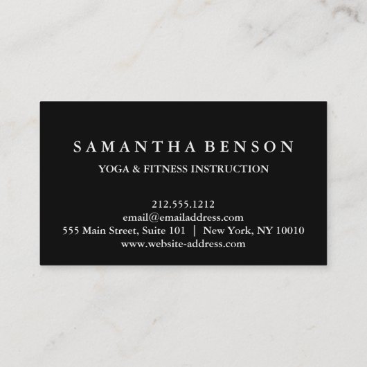 Yoga Instructor Visitekaartje (Achterkant)