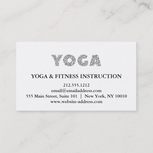 Yoga Instructor Visitekaartje (Achterkant)