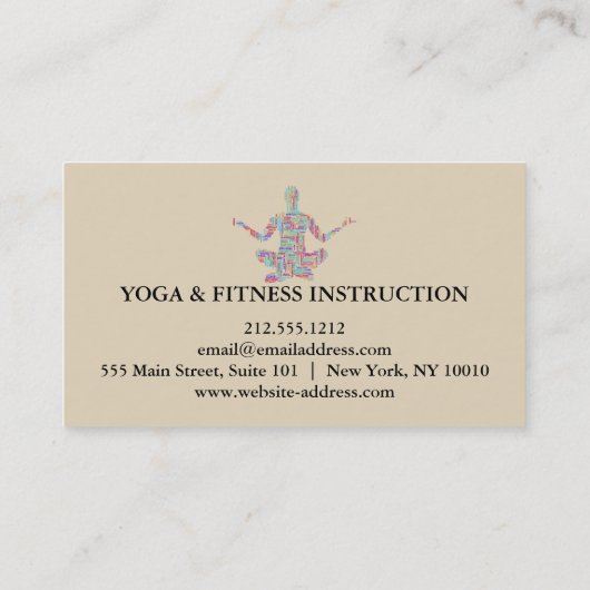 Yoga Instructor Visitekaartje (Achterkant)