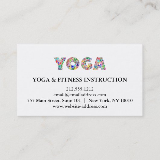Yoga Instructor Visitekaartje (Achterkant)