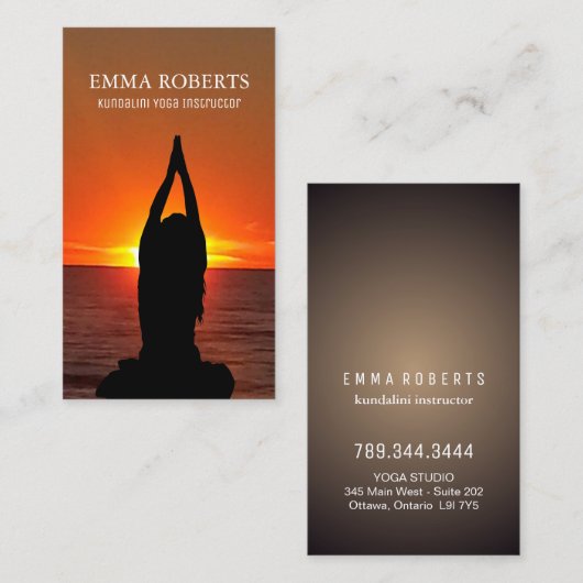 Yoga Instructor Visitekaartjes (Voorkant / Achterkant)